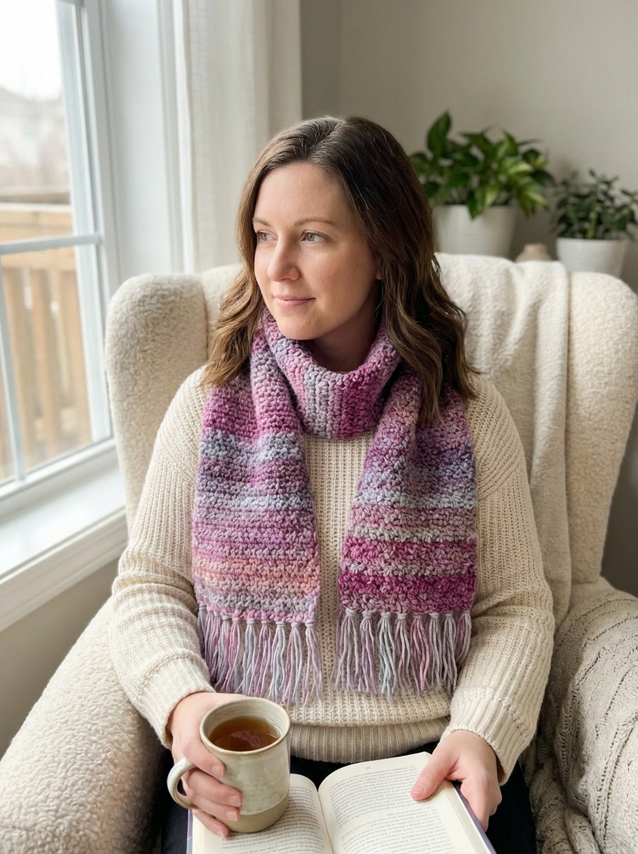 Lavender Stripe Scarf