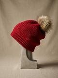 Rustic Red Lattice Stitch with pompom