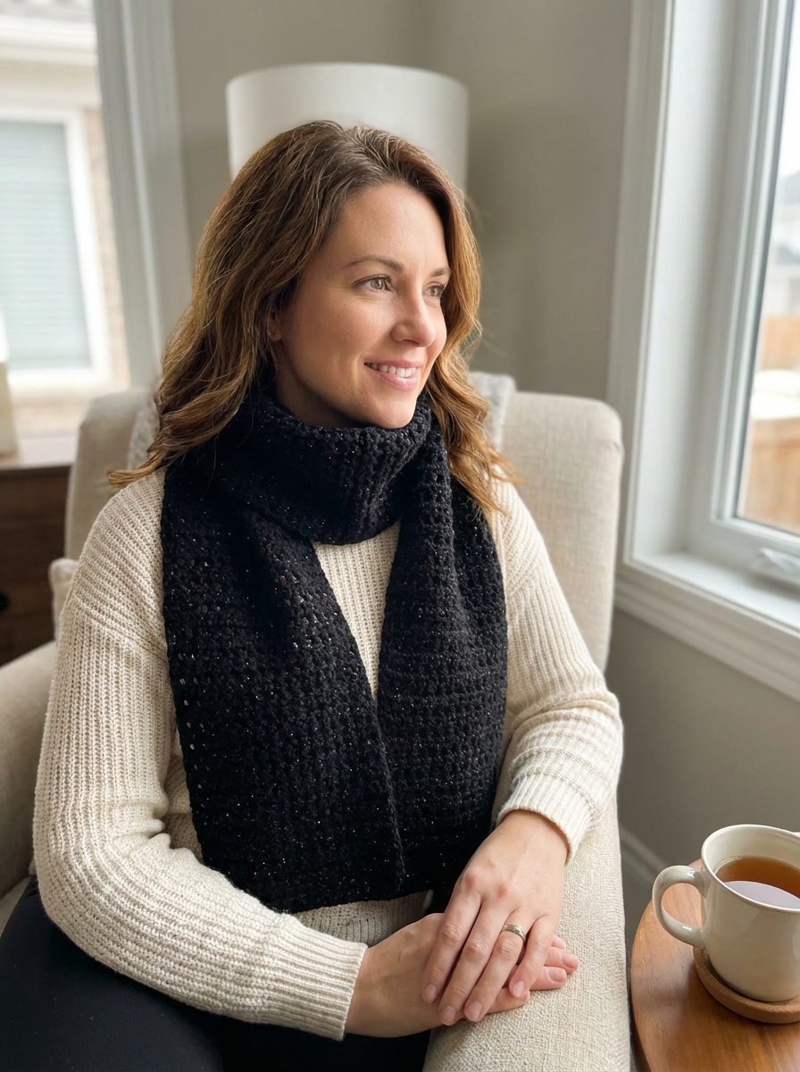 Twinkle Black Scarf