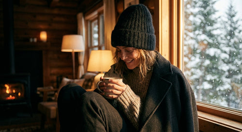 Classic Black Mohair Beanie