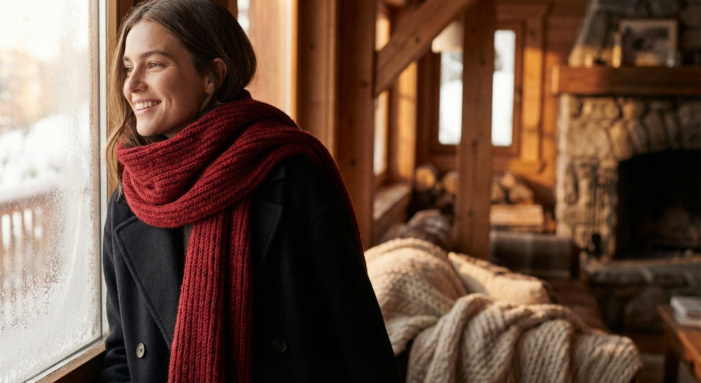 Merino Red Wool Scarf