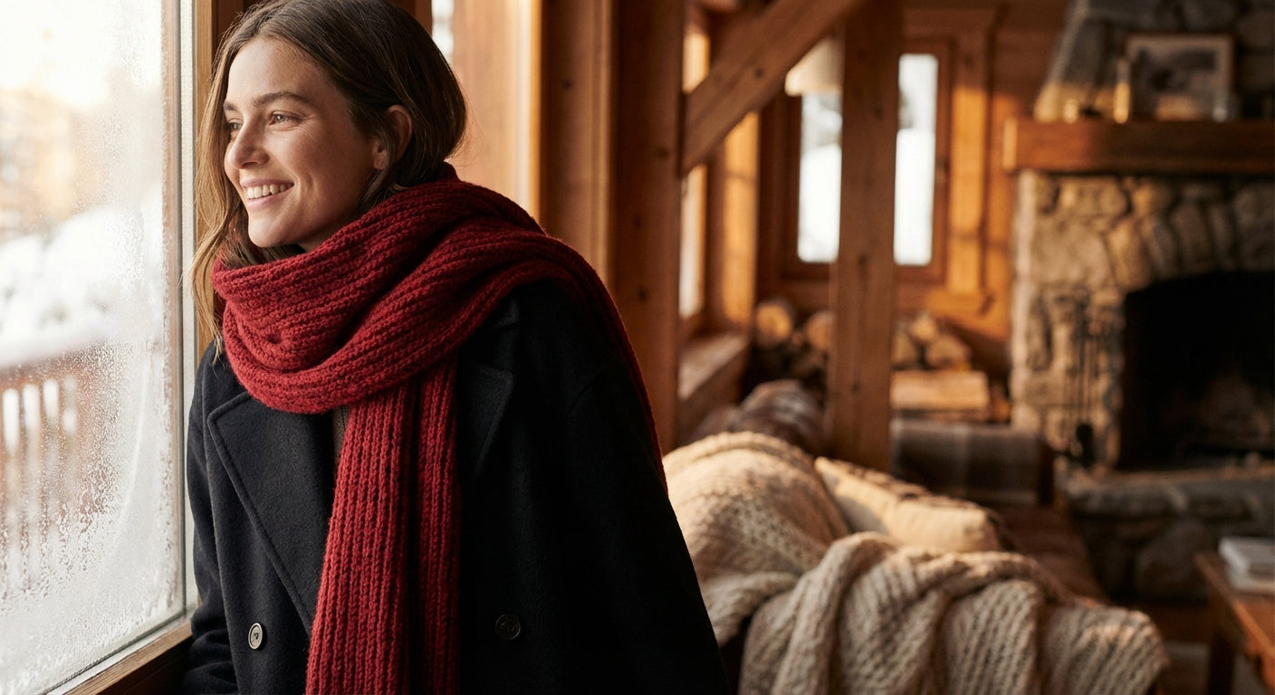 Merino Red Wool Scarf