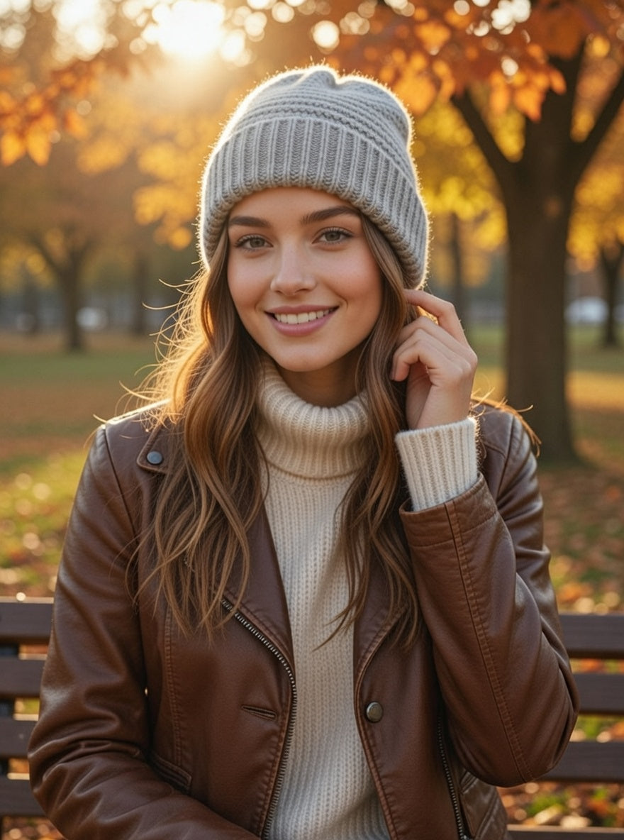Cozy Flower Stich Beanie