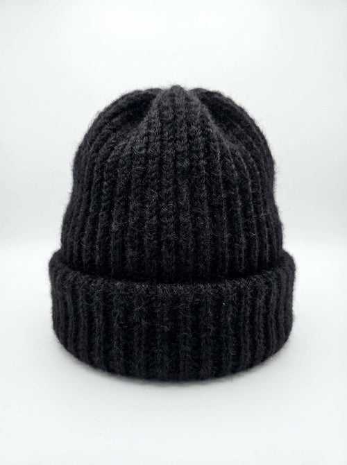 Classic Black Mohair Beanie