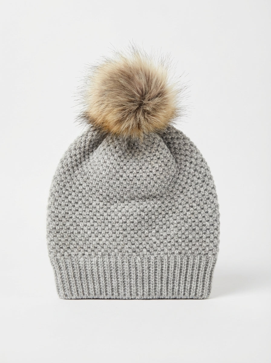 Cozy Lattice Stitch with pom pom